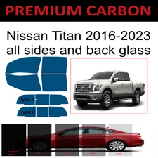 Premium Nano Carbon Window Tint fits Nissan Titan Truck 2016-2024 Precut Tint