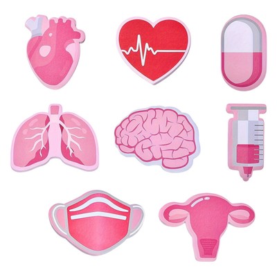 8X Funny Nurse Sticky Notes, Medical Themed Sticky Notes Self-Adhesive Memo Pads