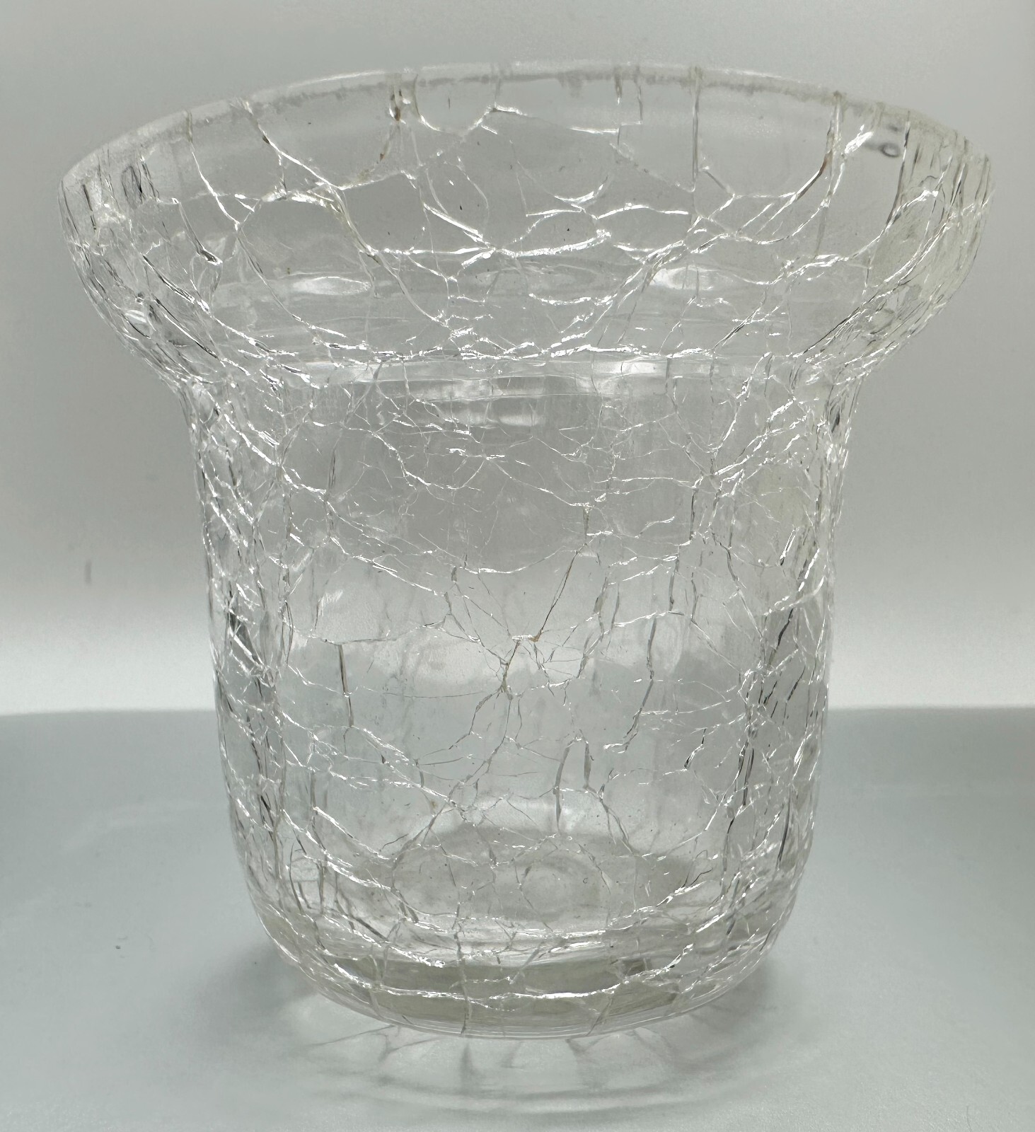 Crackle glass votive candle holder small vase clear set of 12