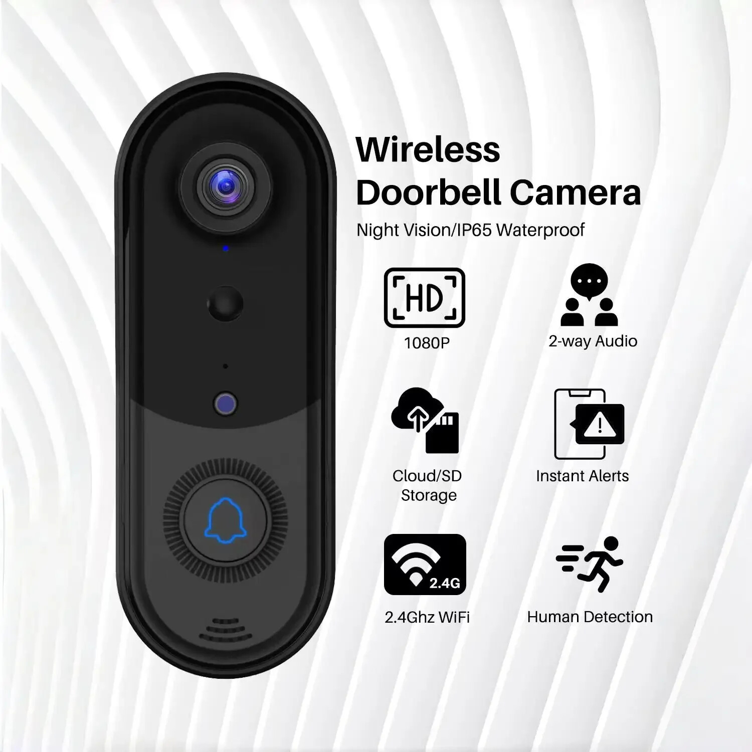 Smart Home Security Doorbell with WiFi Connection Two-Way Audio Communication-image