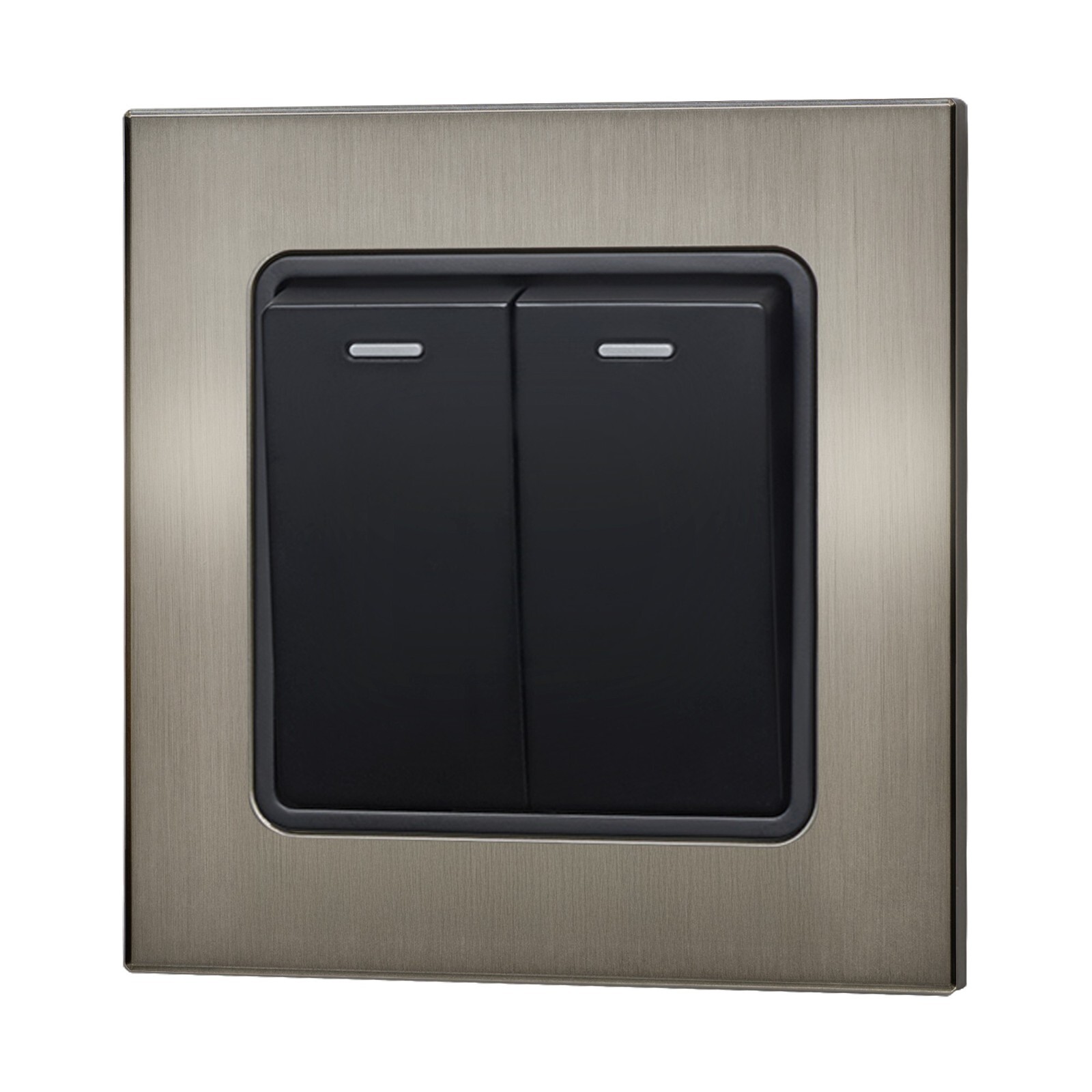 Retrotouch Aura BM11BN-R22B 2 Gang Light Switch - Brushed Nickel