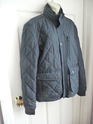TED BAKER Ladies Coat Jacket 3 sz 10 Blue Quilted Full Zip Front Casual Career
