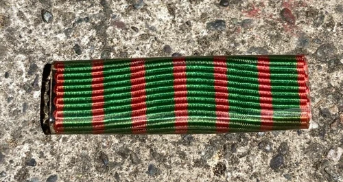 WW2 US Army Military Croix De Guerre 3/8" Wolf Brown Plastic Ribbon Bar