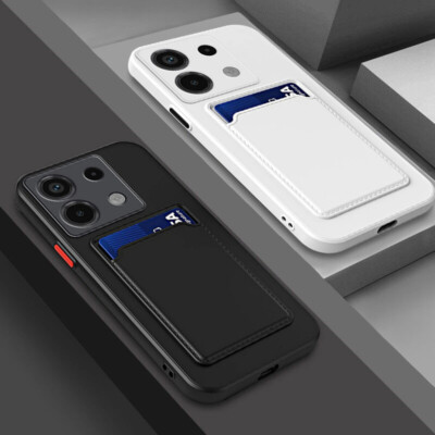 For Xiaomi 14T 13T Poco X6 Pro Redmi Note 14 13 Pro Card Holder Soft Case Cover