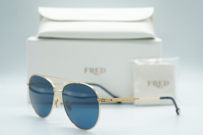 NEW FRED FG 40018U 30V GOLD BLUE AUTHENTIC SUNGLASSES FRAMES 60-15