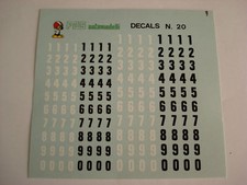 1/43 decals calcas CAR NUMBERS NUMERI mm 4-5 NERI BIANCHI F1 LE MANS RALLY INDY
