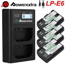 for Canon EOS 5D 6D 7D Mark II III 60D 70D 80D LP-E6 Battery /LCD Dual Charger