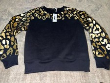 NEW DKNY BLACK GOLD SWEATSHIRT SHIRT SZ SMALL WOMENS