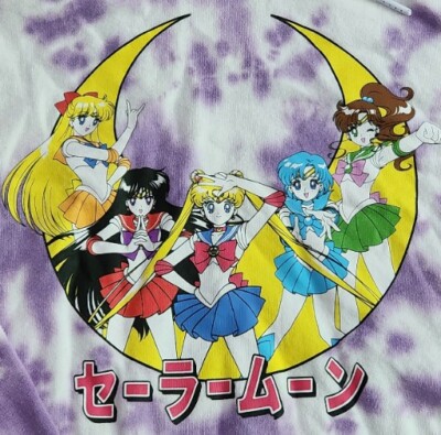 Sailor Moon Hoodie Women's Sz Medium Cropped Tie Dye Sweatshirt | eBay