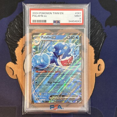 PSA 9 MINT 2024 Pokemon Twilight Masquerade PALAFIN EX #061 Holo