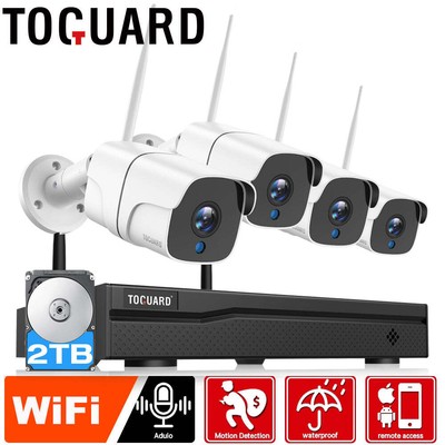 2MP WiFi Security Camera System Outdoor IP66 Waterproof Motion Alert Plug & Play