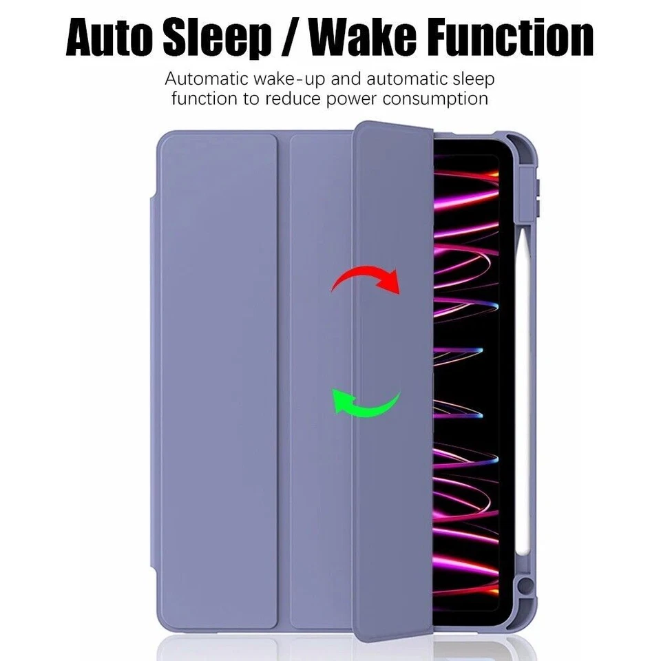 For iPad 7/8/9/10th Gen Mini Air 5/4 Pro 11 Leather Smart Case Shockproof Cover - Image 4 of 4