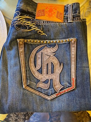 Christian Audigier デニムパンツ W36 L32 色落ち加工 christian 