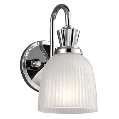 Murale Couloir Lampe de Chambre IP44 LED pour Salle Bain Chrome Poli Verre - Photo 1/3