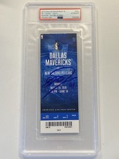 Dirk Nowitzki signed 2019 Mavericks passes Chamberlain 6th points Ticket PSA DNA