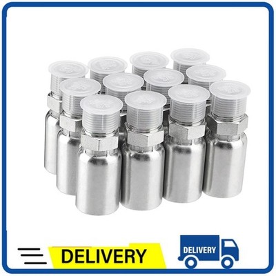 12 Pack Hydraulic Hose Fittings, 3/8'' I.D. Hose X 3/8'' NPTF Male with Protection