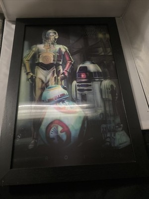 Star Wars 3D picture C3po R2D2 BB8 Wall Art Wall Decor  19 x13 