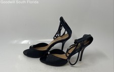 Badgley Mischka Womens Kandyce Black High Stiletto Ankle Strap Heels Size 8