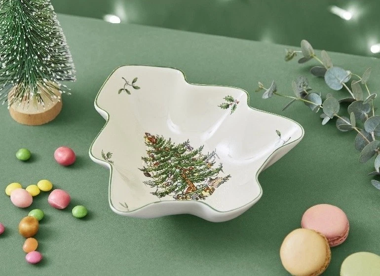 Plat de service en forme de sapin de Noël Spode grand plat assiette à... - Photo 3/4