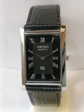 VINTAGE SEIKO SLIM QUARTZ BLACK DIAL JAPAN ME...