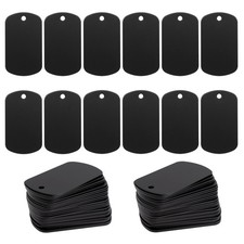 100 PCS Black Anodized Aluminum Engraving Blank Tags Stamping Pendants Charm