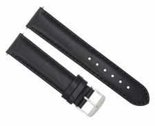 24MM GENUINE LEATHER WATCH SMOOTH STRAP BAND FOR MAURICE LACROIX PONTOS BLACK