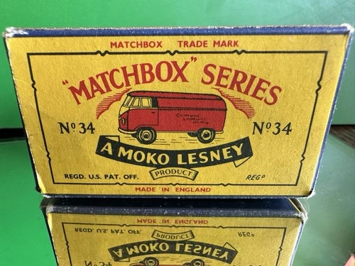 Vintage Matchbox Moko Lesney #34 Volkswagen MicroVan -Original Box.