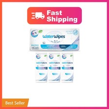 WaterWipes Sensitive Whole Body Cleansing Wipes, 99.9 Purified Water, XL Tex...