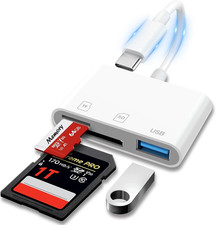 SD Card Reader, USB 3.0 Type C High Speed to SD/TF Card Adapter for Iphone 17/16