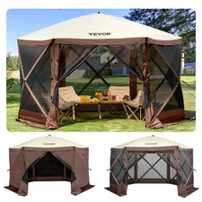 VEVOR Gazebo Screen Tent, 10 x 10 ft, 6 Sided Pop-up Camping Canopy Shelter Tent