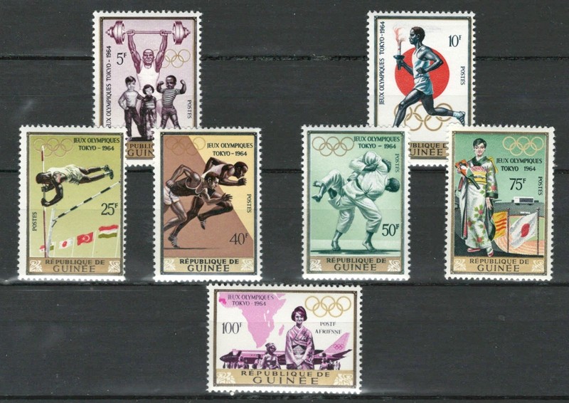 GUINEA FRENCH AFRICA OLYMPICS  GAMES TOKYO 64  MNH SET LOT(SPO 736)