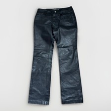 Vintage Y2K 2000 Gap Womens Size 8 Black Genuine Leather Boot Cut Pants Biker