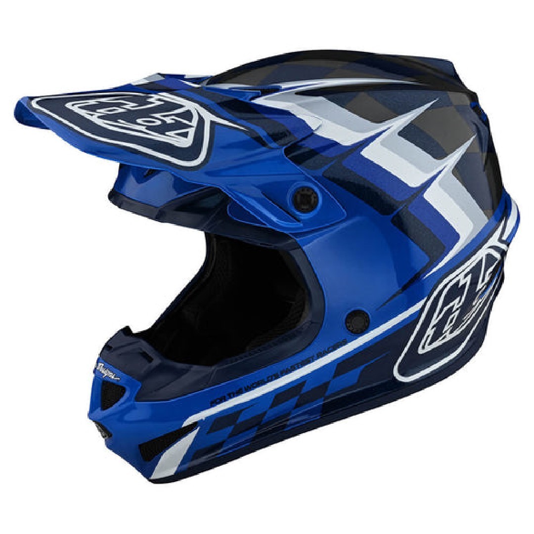 TLD SE4 Motocross Helmet Warped Blue XX-Large 62-63cm MX Off Road Troy Lee