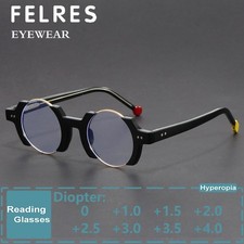 Men Women Round Anti Blue Light Reading Glasses Clear Lens Presbyopic Glasses