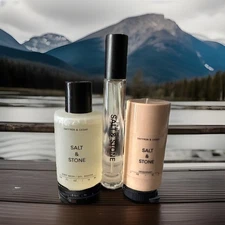 Salt & Stone Saffron & Cedar Mini Trio Set-Deodorant, Body Wash & Body Mist