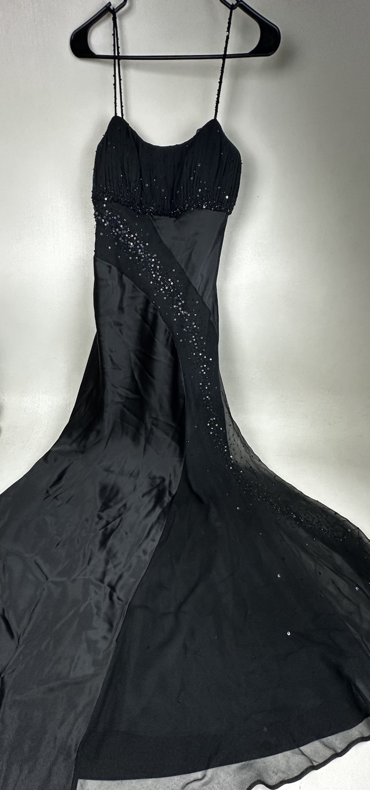 Morrell Maxie Dress Womens Size 6 Black Beaded y2k Gown Small Fairy