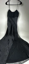 Morrell Maxie Dress Womens Size 6 Black Beaded y2k Gown Small Fairy