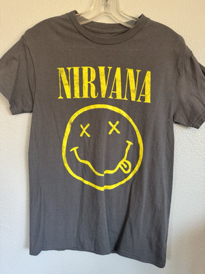 Nirvana World Tour Band T-Shirt Unisex Size Small Gray