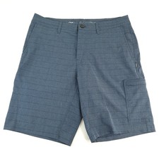 O'Neill Crossover Shorts Men 34 x 10 Blue Striped Hybrid Quick Drying Drawstring
