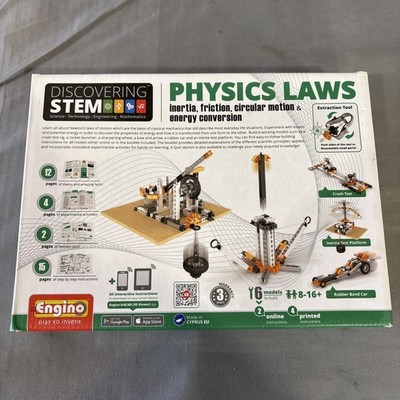 Engino ENG-STEM902 Physics Laws-Inertia, Friction, Circular Motion & Energy, New