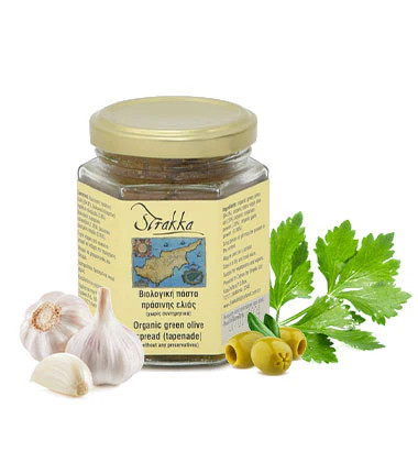 STRAKKA VERDE ACEITUNA ORGÁNICA PARA UNTAR CON CIANTER Y AJO