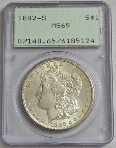 1882-S Morgan Silver dollar PCGS MS65 OGH Rattler
