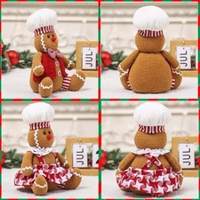 Adorable Christmas Gingerbread Man Plush Toy, Gingerbread Plush Doll Xmas Decor