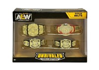 AEW : Figure Championship Title Belt 4 Pack for action figs🖤NEW & UNOPENED wwe