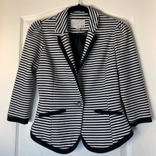 Dynamite Striped Knit Blazer Black White, Soft and Comfortable S