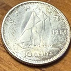 1964 Dime Canadian 80% Silver Coin Free Shipping
