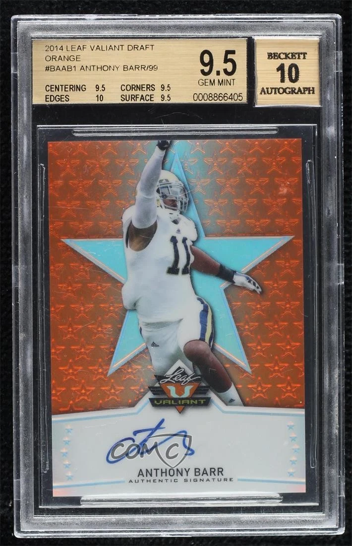 Anthony Barr Leaf Valiant #BAAB1 Autograph-Orange