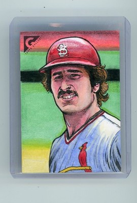 2022 Topps Gallery Keith Hernandez Artist Original Sketch Card 1/1 Cardinals (G)