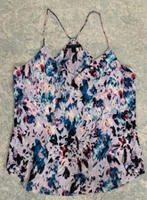 J. Crew Carrie 100% Silk Cami Racerback Tank Size 4 Watercolor Print