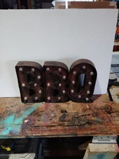 Garden Party 16" Metal BBQ Marquee 29 LED Light Sign On/Off Switch Req 2 AA Bat